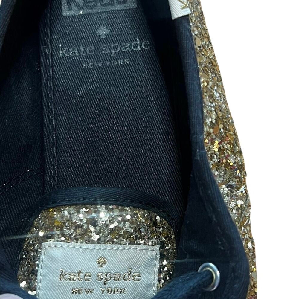 Kate Spade x Keds Champion Gold Glitter Sneakers Black Trim | Size 7 - Picture 9 of 10